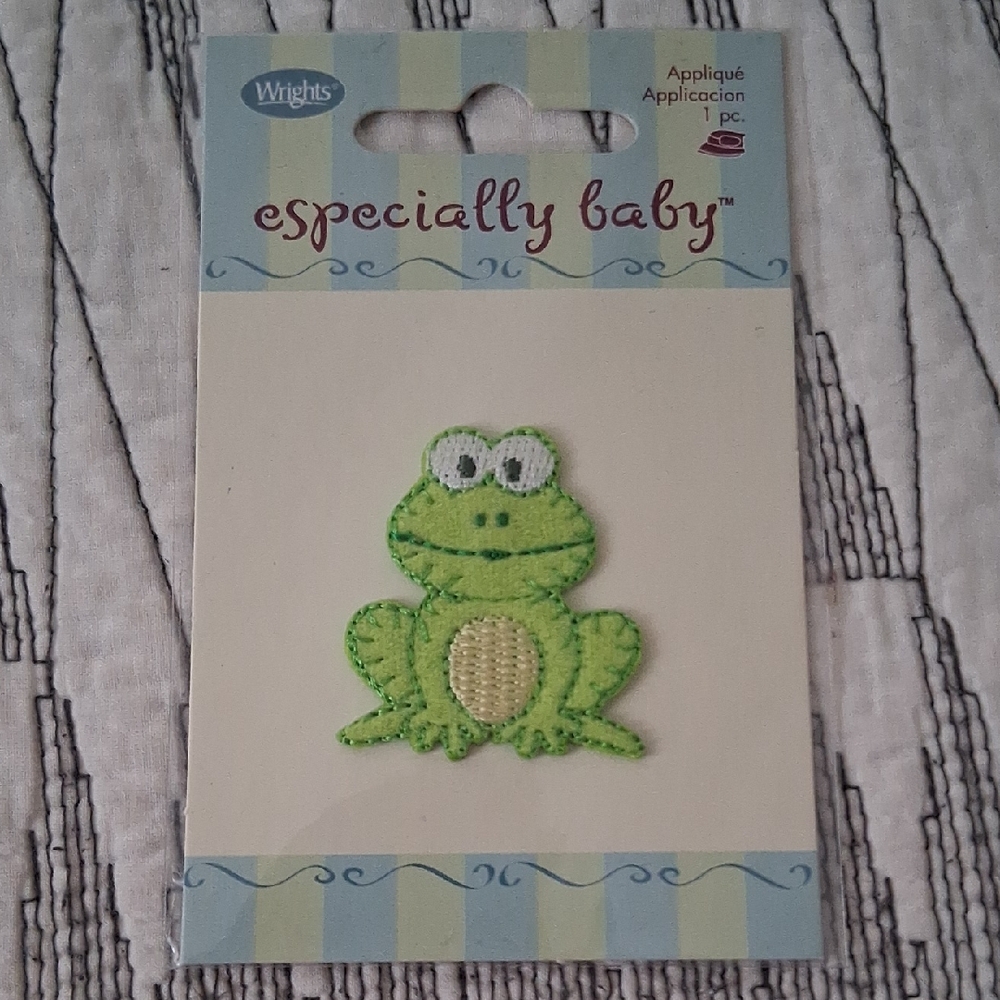Wrights Especially Baby Frog Appliqué - Green